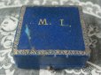 画像1: アンティーク モノグラム『M.L.』入り ブルーのジュエリーボックス  (1)