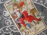 アンティーク クロモ 絵描きの少女とモデルの人形たち JOUETS FOURNITURES D'ARTISTES-CHOCOLAT DE LA CIE FRANCAISE-
