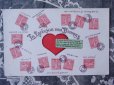 画像2: アンティーク ポストカード 真っ赤なハートと切手言葉 LE LANGAGE DES TIMBRES (2)