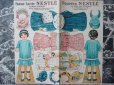 画像1: 1910年代 アンティーク クロモシート 着せ替え人形セット-NESTLE- (1)