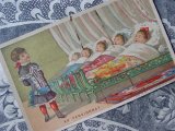 アンティーク クロモ 寄宿学校の寝室で眠る少女たち AU PENSIONNAT LE DORTOIR