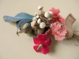 画像5: ★セール対象外★アンティーク ドールハット用 ピンクの花＆フェザーの小さなコサージュ (5)