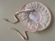 画像4: アンティークドール用 ピンクの水玉刺繍 コサージュ付きハット (4)