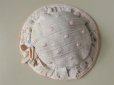 画像3: アンティークドール用 ピンクの水玉刺繍 コサージュ付きハット (3)