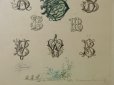画像3: 19世紀末 アンティーク 『B』のダブルムのグラム＆ヒヨコの版画 (3)
