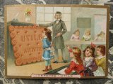 1890年代 アンティーク クロモ 『LU』学校で授業中の少女たち BISCUITS LEFEVRE-UTILE-LEFEVRE-UTILE-