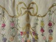 画像3: アンティーク  リボン刺繍の花とリボンのガーランド  ハンカチ用 ポシェット (3)
