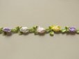 画像3: 1900年代 アンティーク 4色の薔薇のロココトリム  0.3m (3)