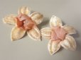 画像5: アンティーク ピンクベージュの花のコサージュ 10輪 ベルベット (5)