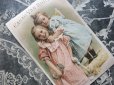 画像1: アンティーク クロモ  ピンクとブルーのドレスの姉妹 -CHOCOLAT VAN HOUTEN- (1)