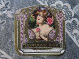 アンティーク 薔薇のパウダーボックスのラベル  FRIMOUSSE D'OR-LORENZY-PALANCA PARIS-
