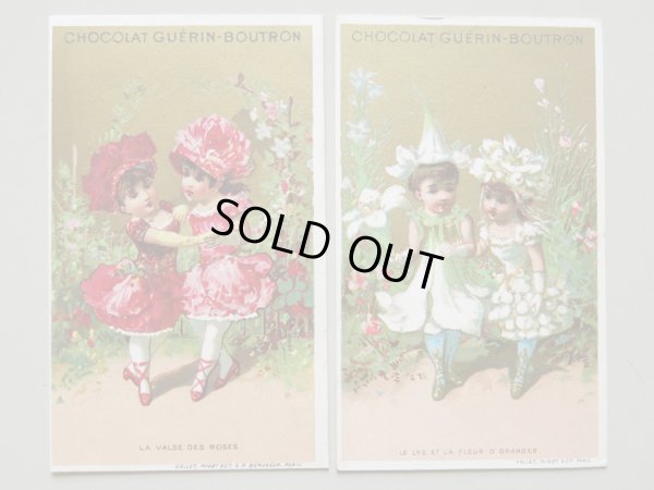 画像4: アンティーク クロモ 花のドレスの少女たち 全6枚セット -CHOCOLAT GUERIN-BOUTRON-
