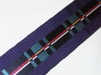 画像4: アンティーク シルク製 紫のグログランリボン 幾何学模様のジャガード織 4.1m (4)