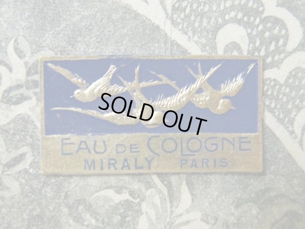 画像1: アンティーク 燕のパフュームラベル EAU DE COLOGNE -MIRALY PARIS-