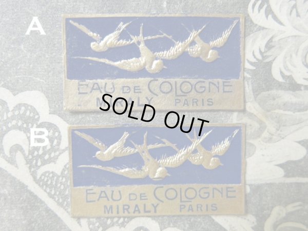 画像2: アンティーク 燕のパフュームラベル EAU DE COLOGNE -MIRALY PARIS-