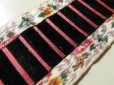 画像2: アンティーク 花模様＆ストライプ シルク製 ぼかし織リボン 0.9m (2)