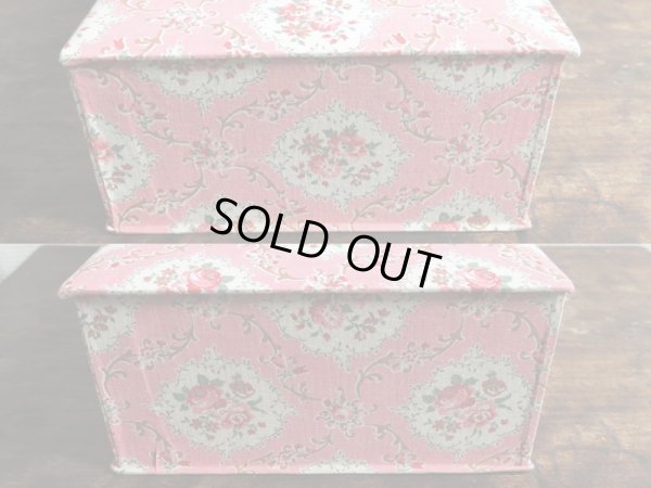 画像5: アンティーク ルーブル百貨店 薔薇の裁縫箱 仕切りトレー付 カルトナージュボックス  ソーイングボックス
