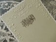 画像1: 1900年代 アンティーク メニュー MENU 薔薇のガーランド オリーブグリーン (1)