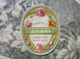 画像1:  アンティーク 薔薇とパンジーのパフュームラベル  ESSENCE AMBRE PARFUM NATUREL (1)