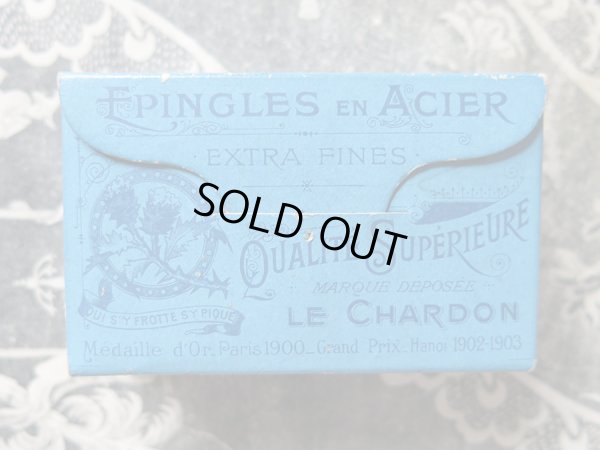 画像1: 1900年代 アンティーク エパングルの紙箱 EPINGLES EN ACIER EXTRA FINES - LE CHARDON -