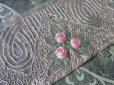 画像2: アンティーク アールデコ  薔薇の刺繍入りレース スモーキーピンク 1.89m (2)