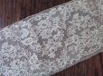 画像1: アンティーク  花模様 幅広レース スモーキーピンク 1.3m (1)