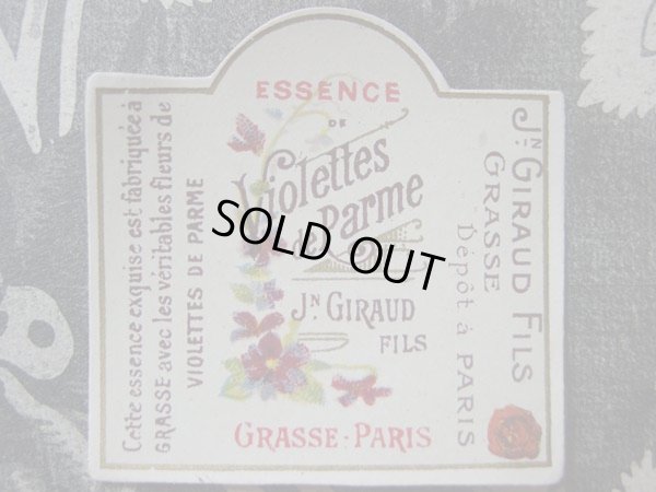 画像1: アンティーク パフュームラベル 菫 ESSENCE VIOLETTES DE PARME- JN GIRAUD FILS GRASSE PARIS-