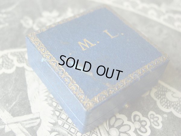 画像4: アンティーク モノグラム『M.L.』入り ブルーのジュエリーボックス 