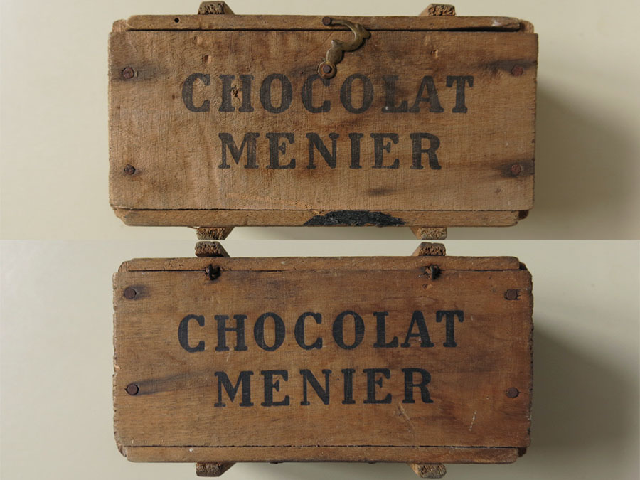 LES ANNEES FOLLES：アンティーク チョコレートの木箱 CHOCOLAT MENIER
